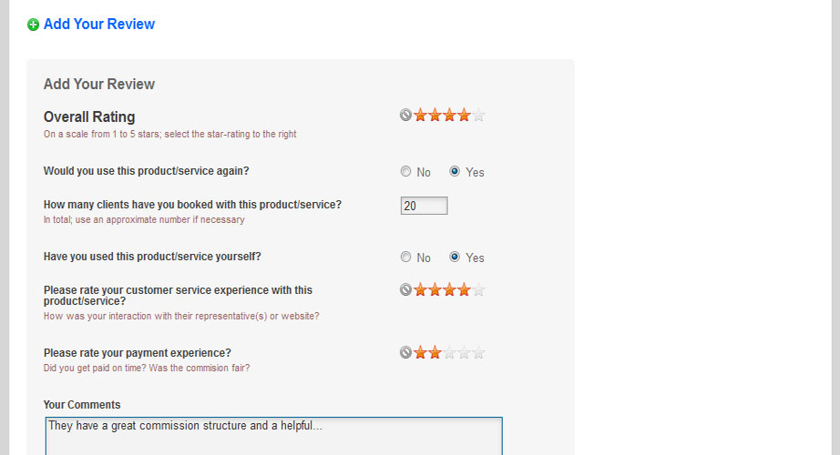 Supplier Reviews