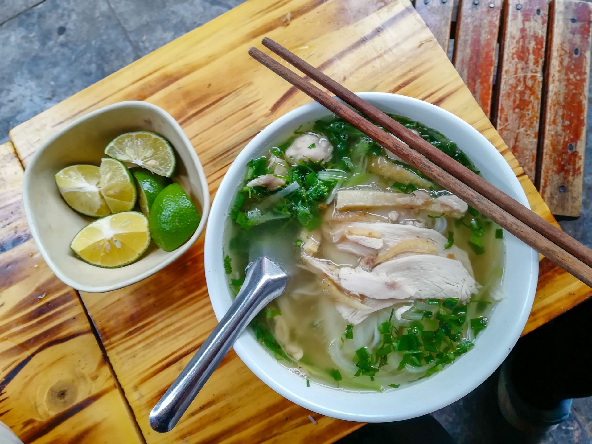 Vietnam Hanoi Pho with Chicken Slices and Herbs 8 Cheap Things to do in Hanoi, Vietnam