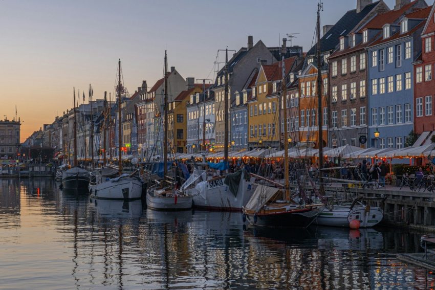 boats docked in a harbor Copenhagen Denmark