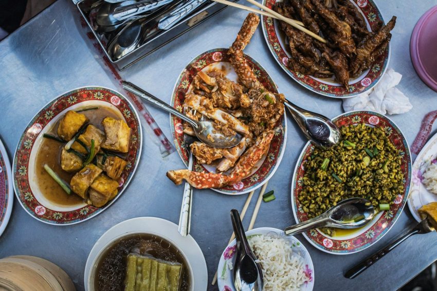 cooked food on white ceramic plate, Thailand, Thai food