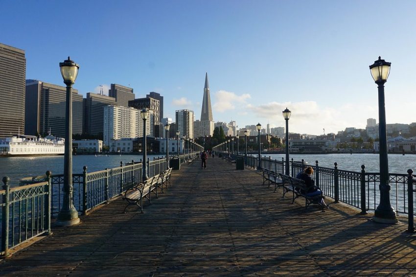 bridge, san francisco, nature, sunset
