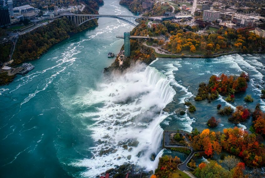 aerial view of water falls, Niagara Falls
