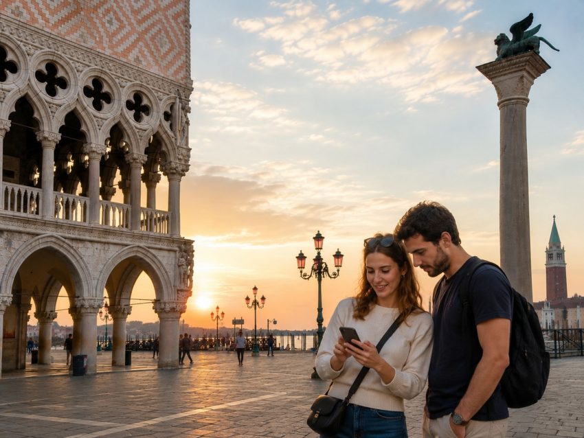 Venice travel couple