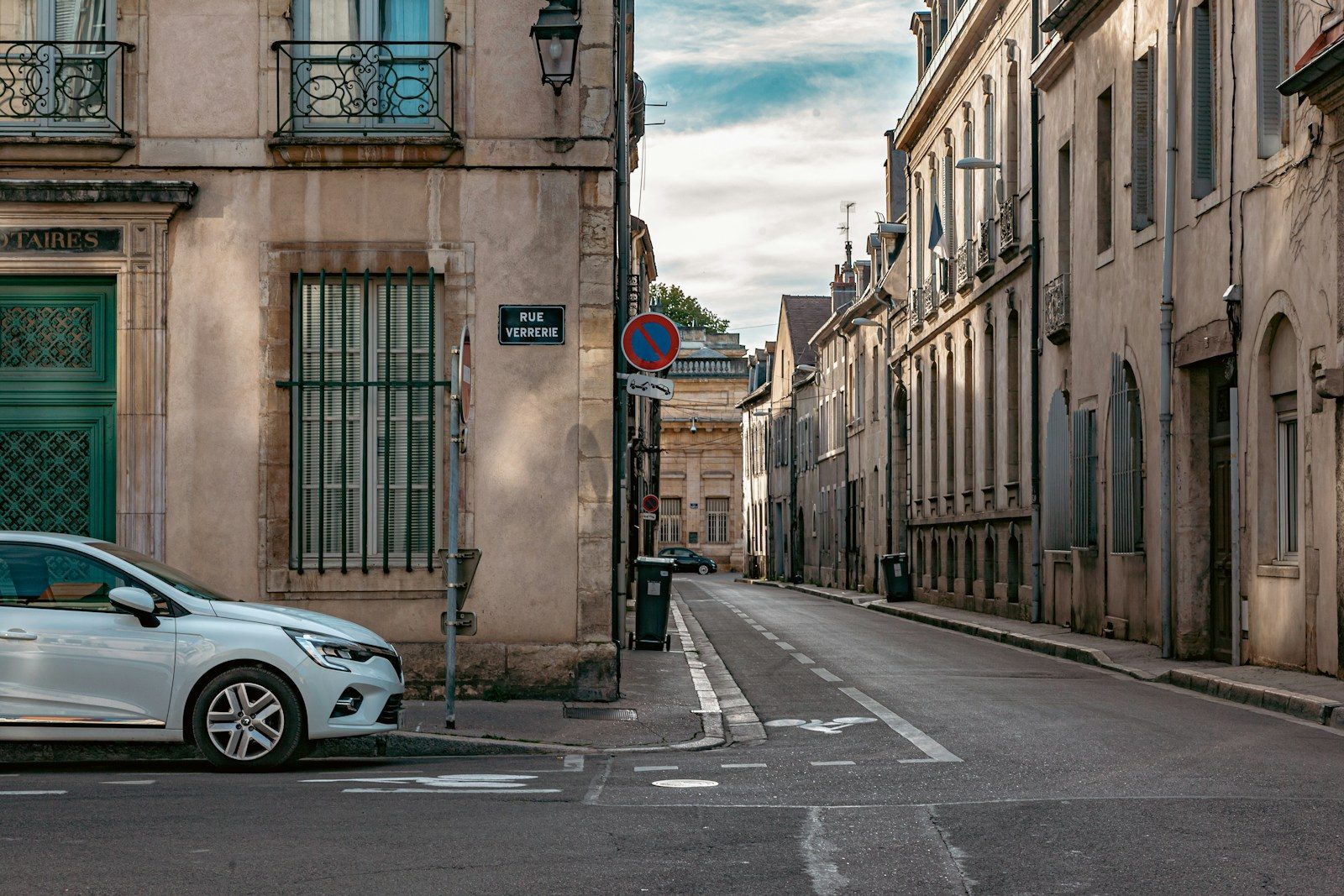 a car parked on the side of a street
